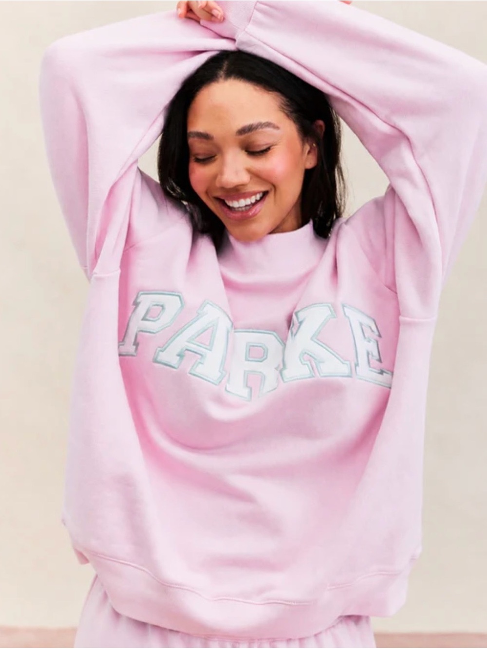 Pink Oversized Logo Sweatshirt - Women